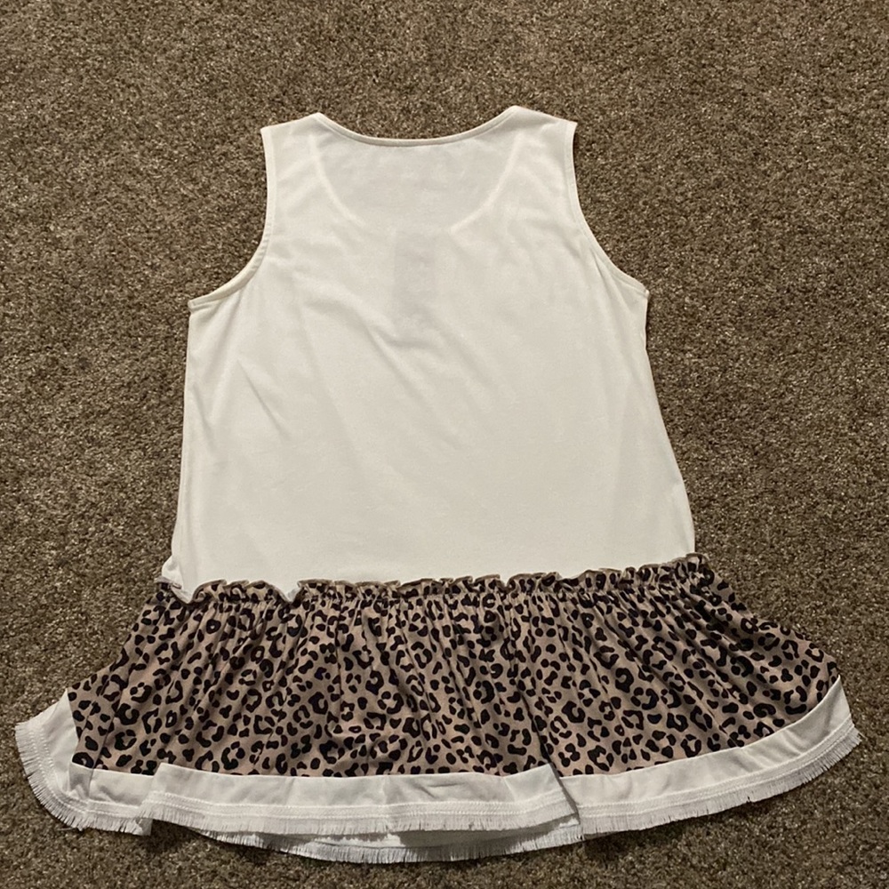 New Leopard Print Ruffle Bottom Tank Top - Picture 5 of 5